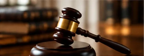 Judge’s gavel in a courtroom