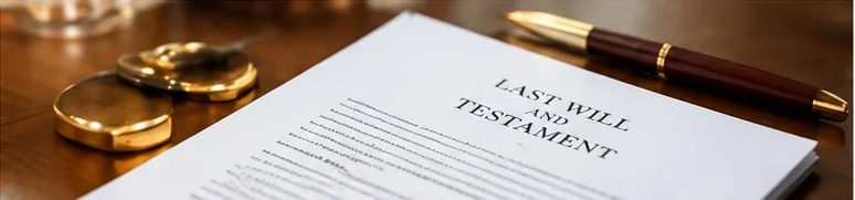 Last will and testament document